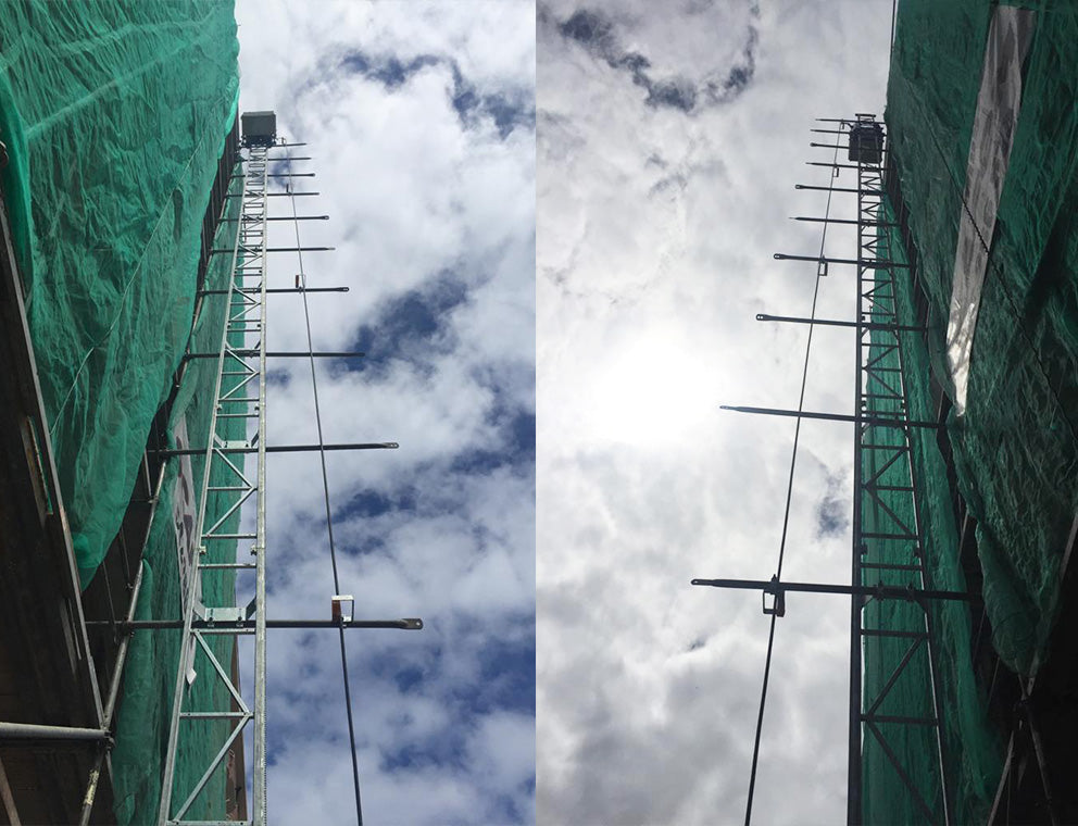 kompakti tavarahissi korkeuksissa