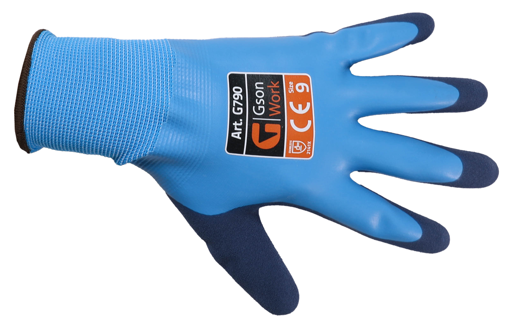 Aqua grip vedenkestävä työkäsine, sininen