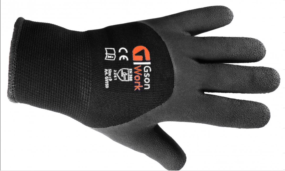 Latex Grip työkäsine puuvilla/polyesteri, Harmaa